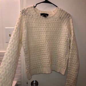 Off white, oversized, waffle knit sweater